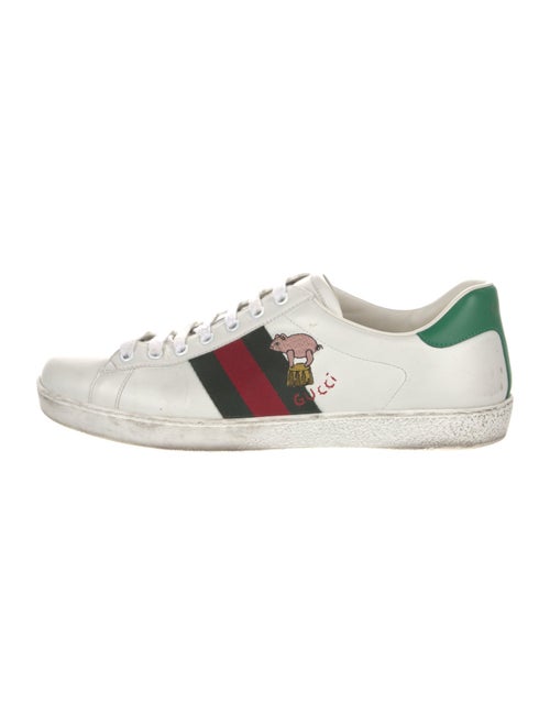 Gucci Web Accent Leather Sneakers