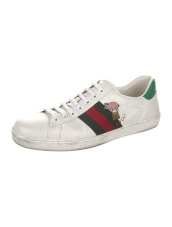 Gucci Web Accent Leather Sneakers
