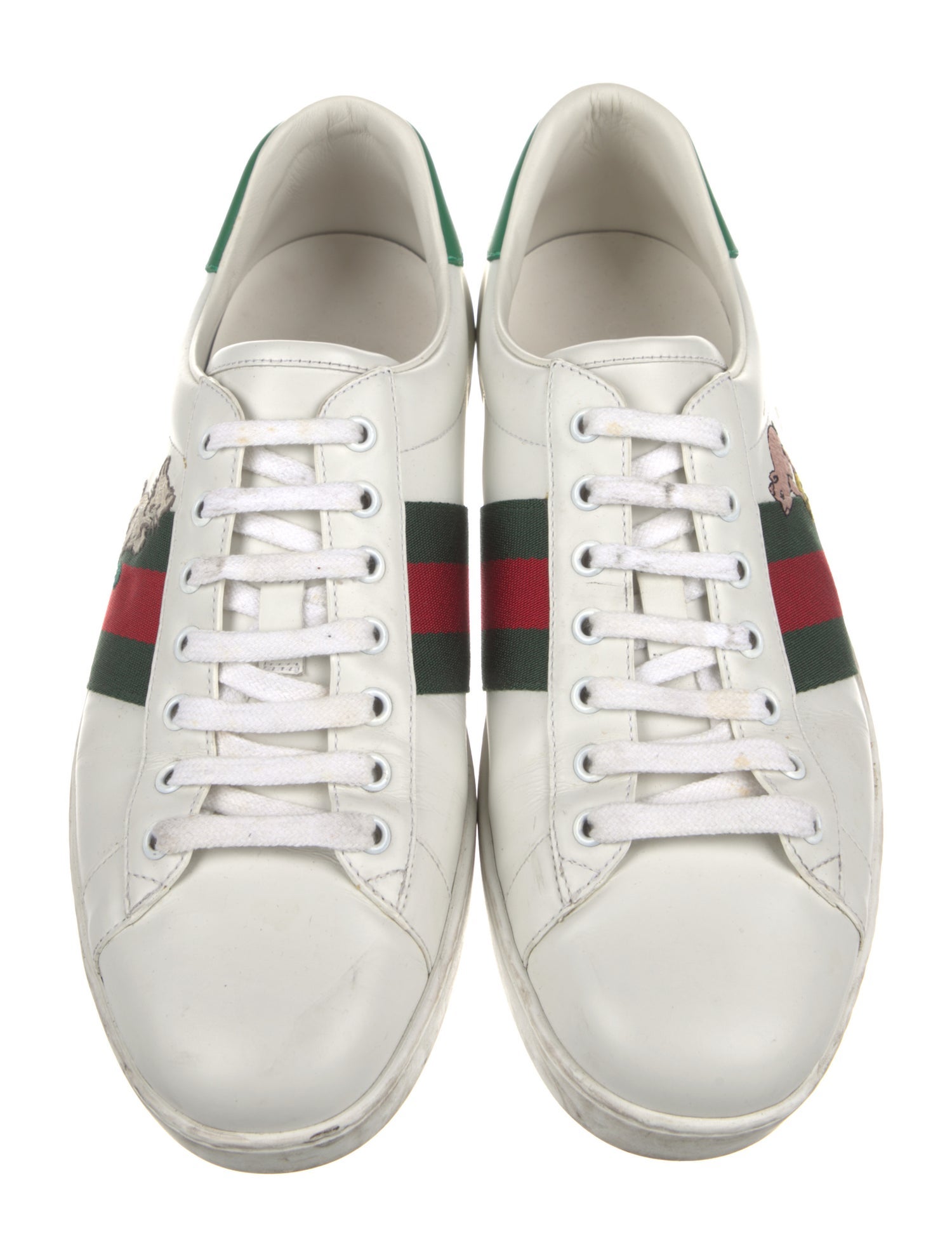 Gucci Web Accent Leather Sneakers