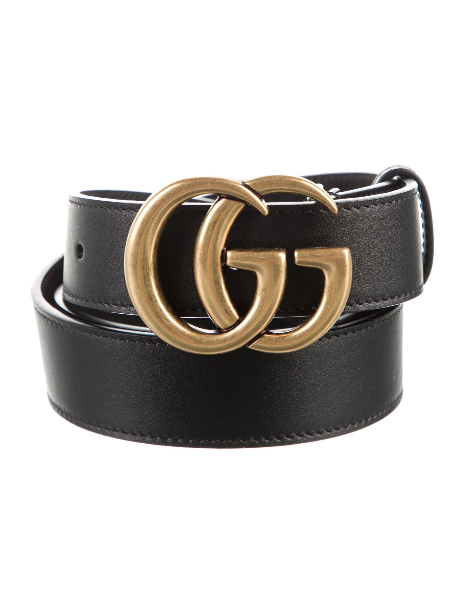Gucci Double G Logo Leather Belt