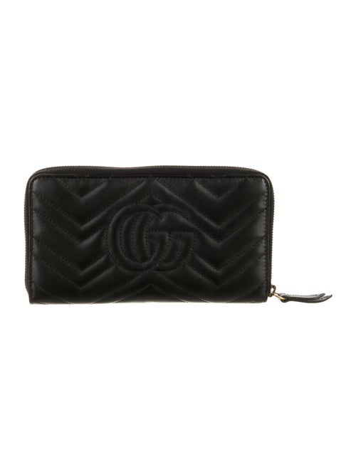 Gucci GG Marmont Matelassé Leather Continental Double G Logo Continental Wallet