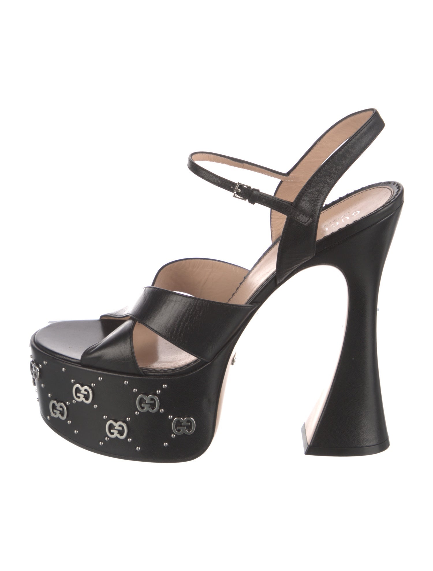 Gucci Jumbo GG Leather Sandals