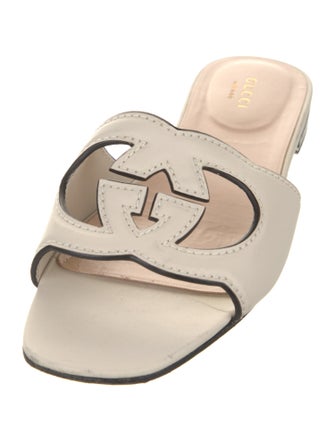 Gucci Interlocking G Logo Leather Slides