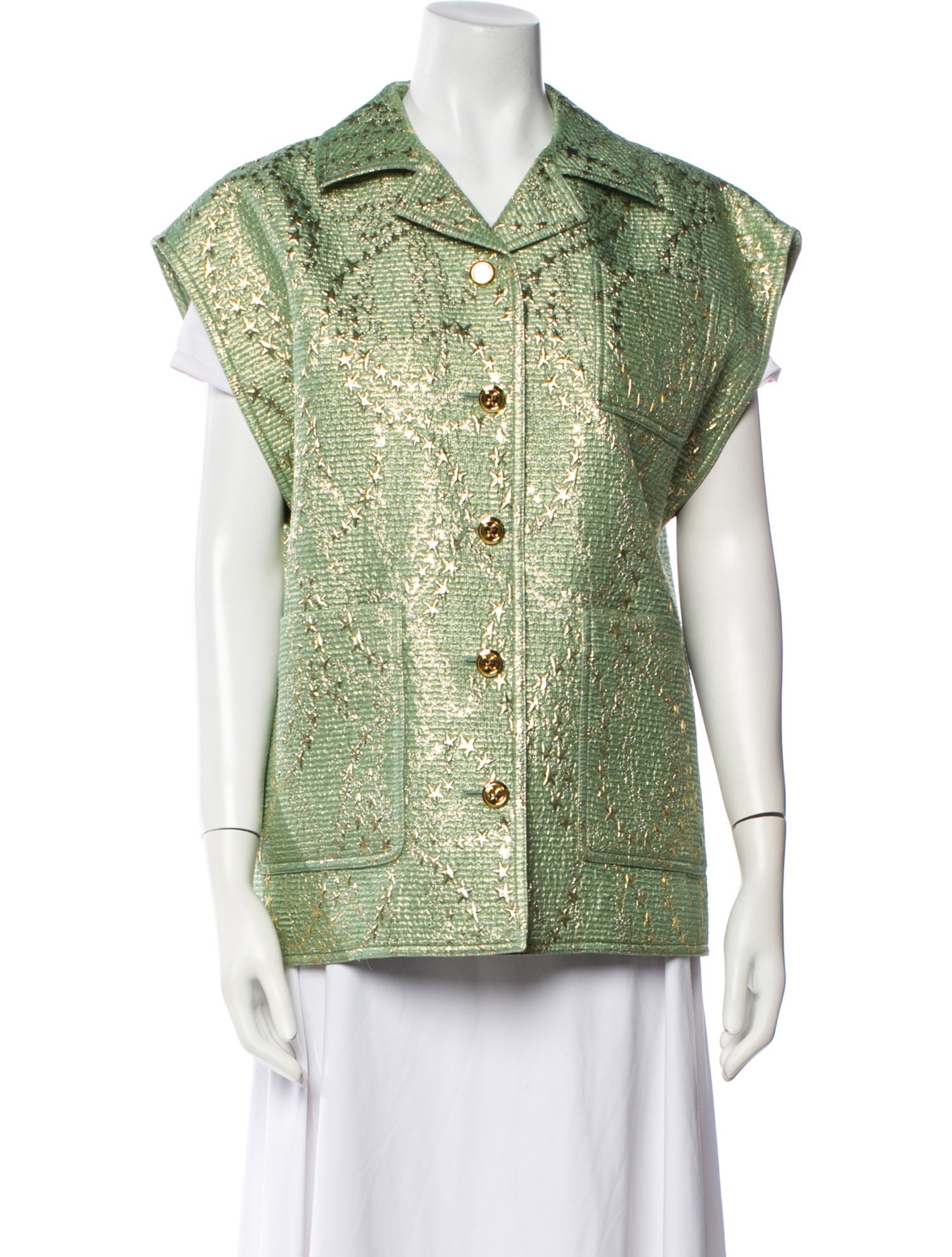 Gucci Wool Printed Vest w/ Tags