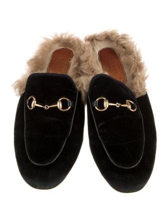 Gucci Horsebit Accent Velvet Mules