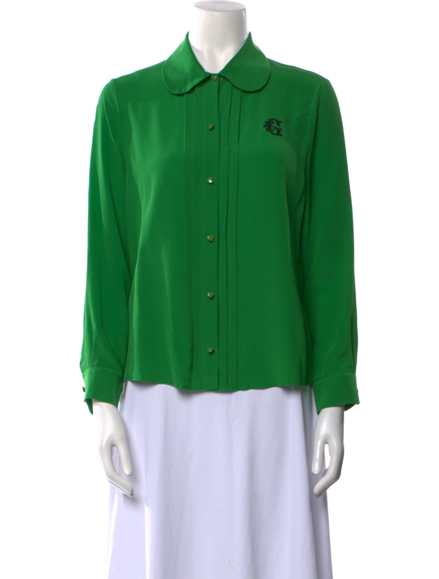 Gucci Silk Long Sleeve Button-Up Top