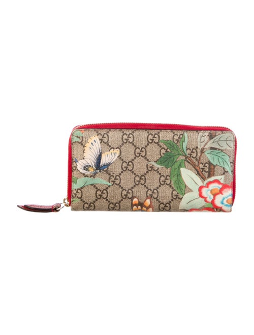 Gucci Tian Zip Around GG Supreme Continental Wallet