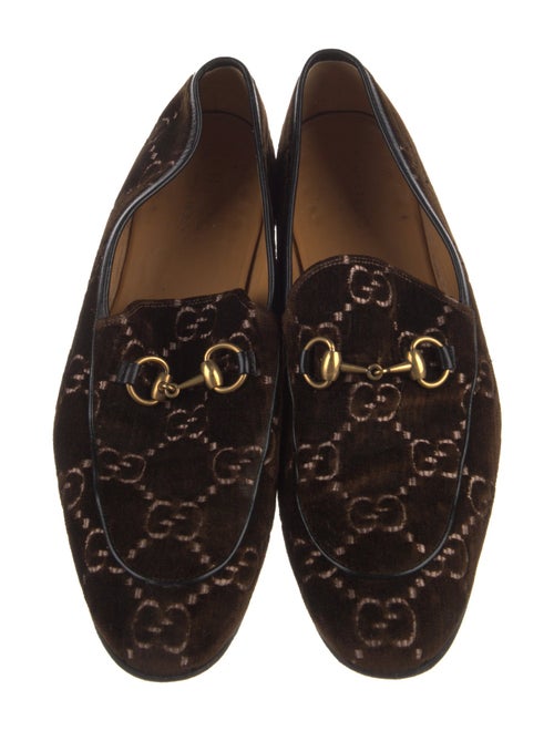 Gucci Web Accent Velvet Loafers