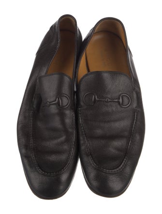 Gucci Web Accent Leather Dress Loafers
