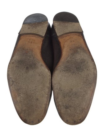 Gucci Web Accent Leather Dress Loafers