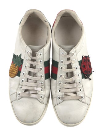 Gucci Web Accent Leather Sneakers