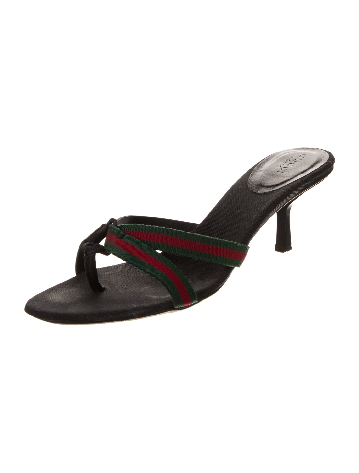 Gucci Web Accent Canvas Slides