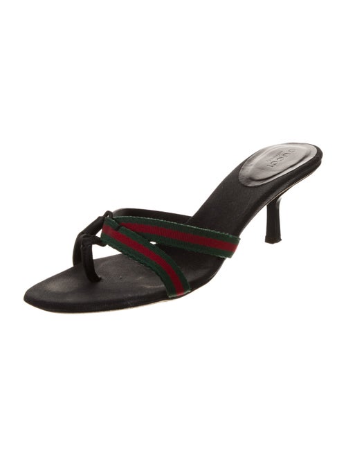 Gucci Web Accent Canvas Slides