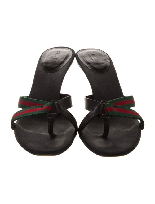 Gucci Web Accent Canvas Slides