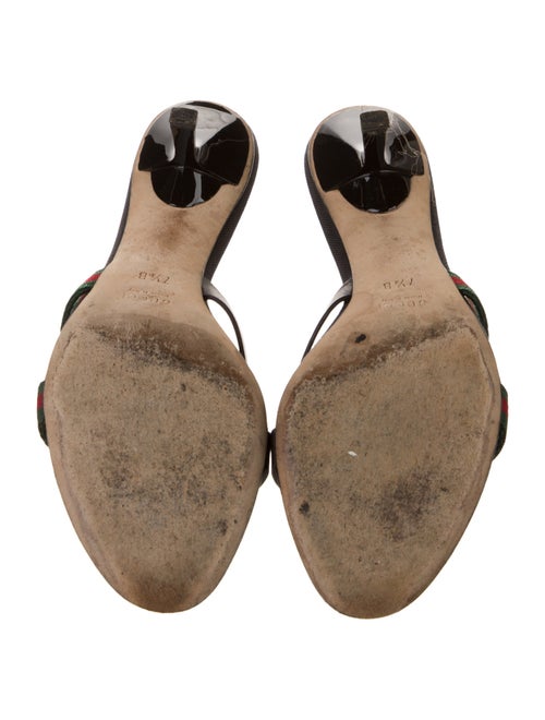 Gucci Web Accent Canvas Slides