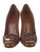 Gucci Web Accent Leather Pumps
