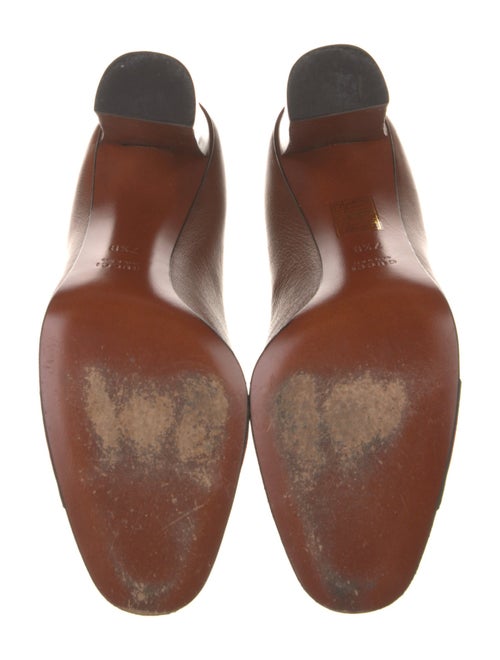 Gucci Web Accent Leather Pumps