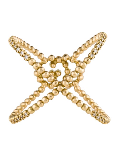 Gucci 18K Diamond Running GG X Cocktail Ring