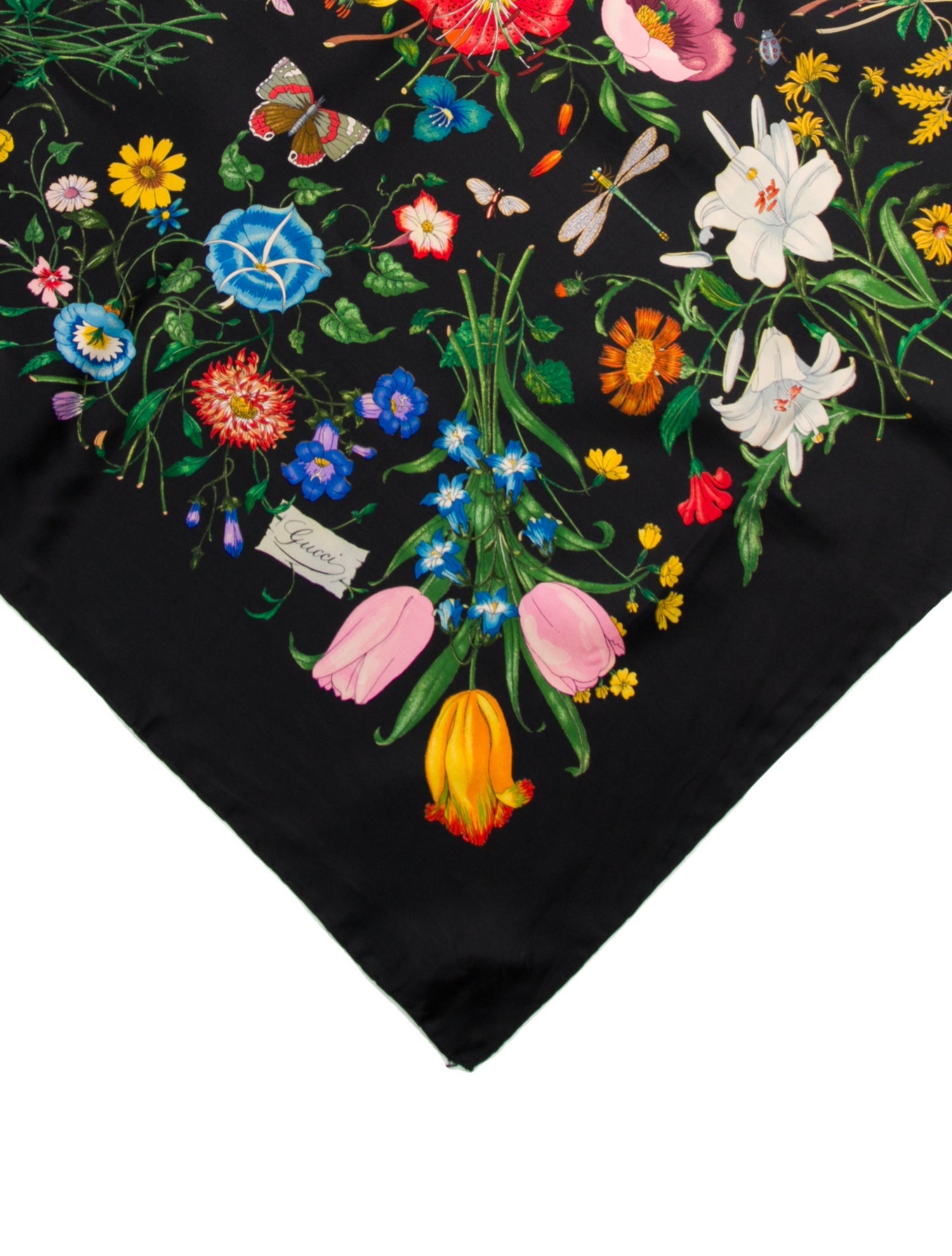 Gucci Silk Floral Print Scarf