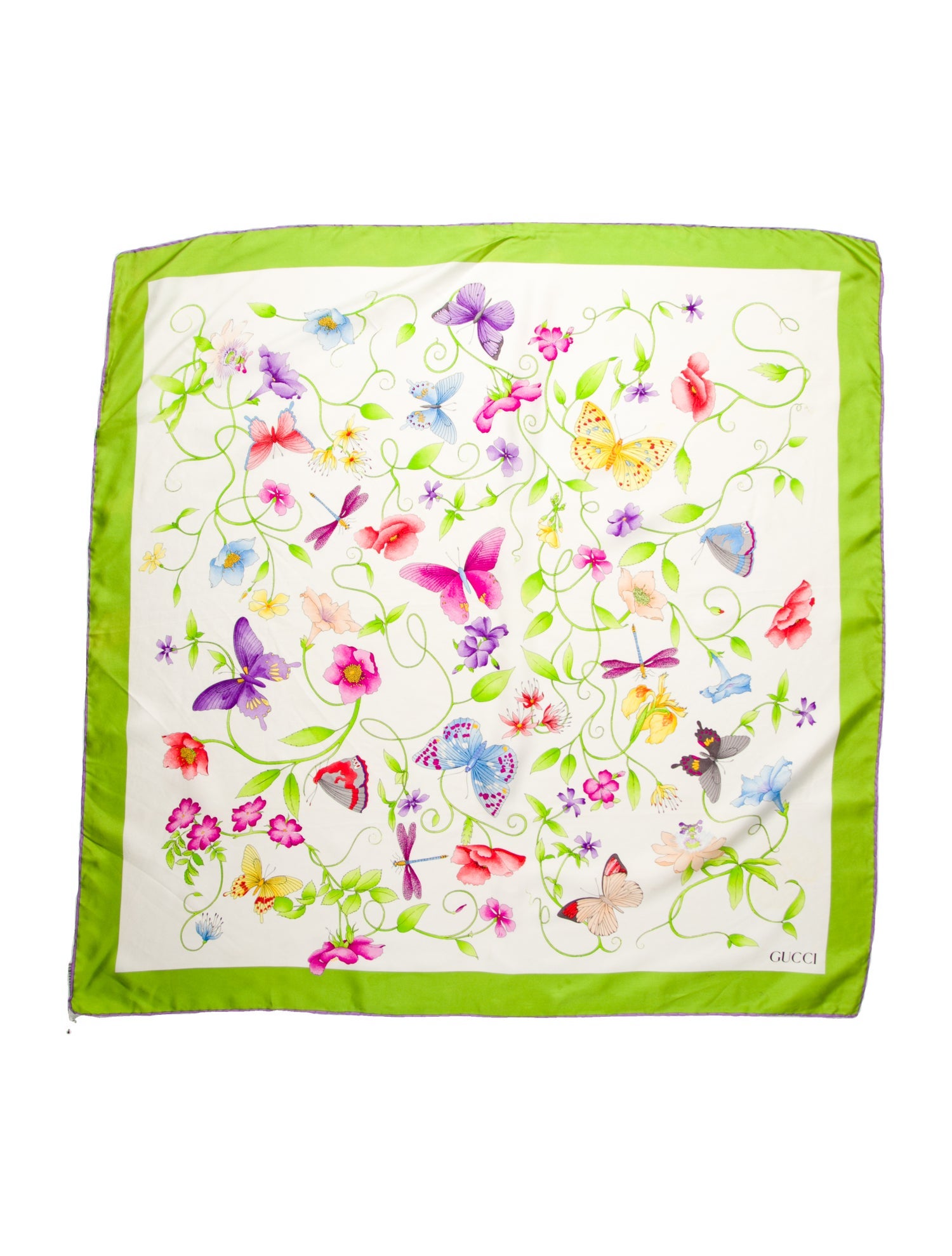 Gucci Silk Floral Print Scarf