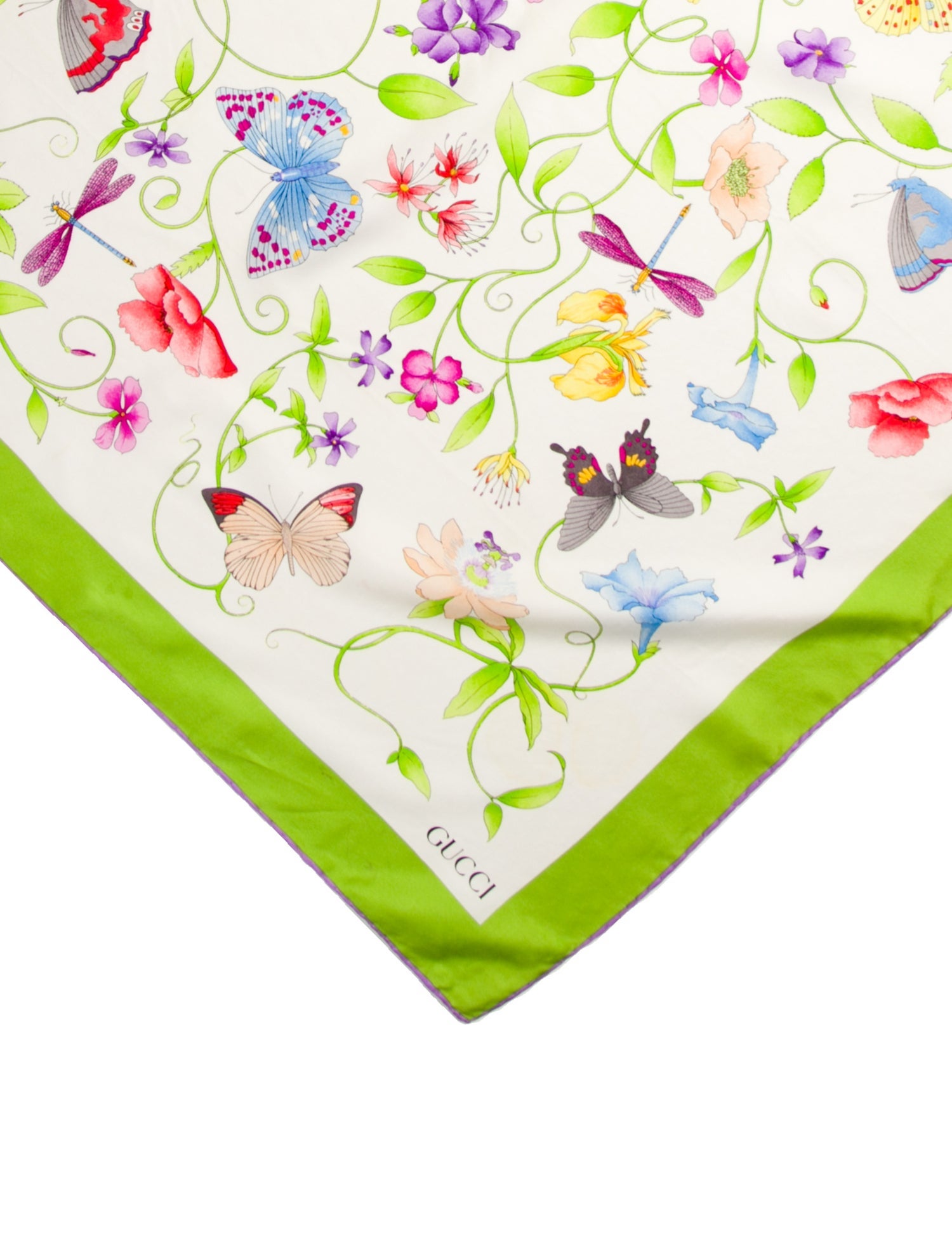 Gucci Silk Floral Print Scarf