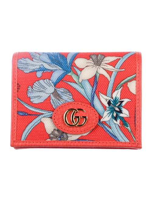 Gucci Flora Print Canvas Compact Wallet
