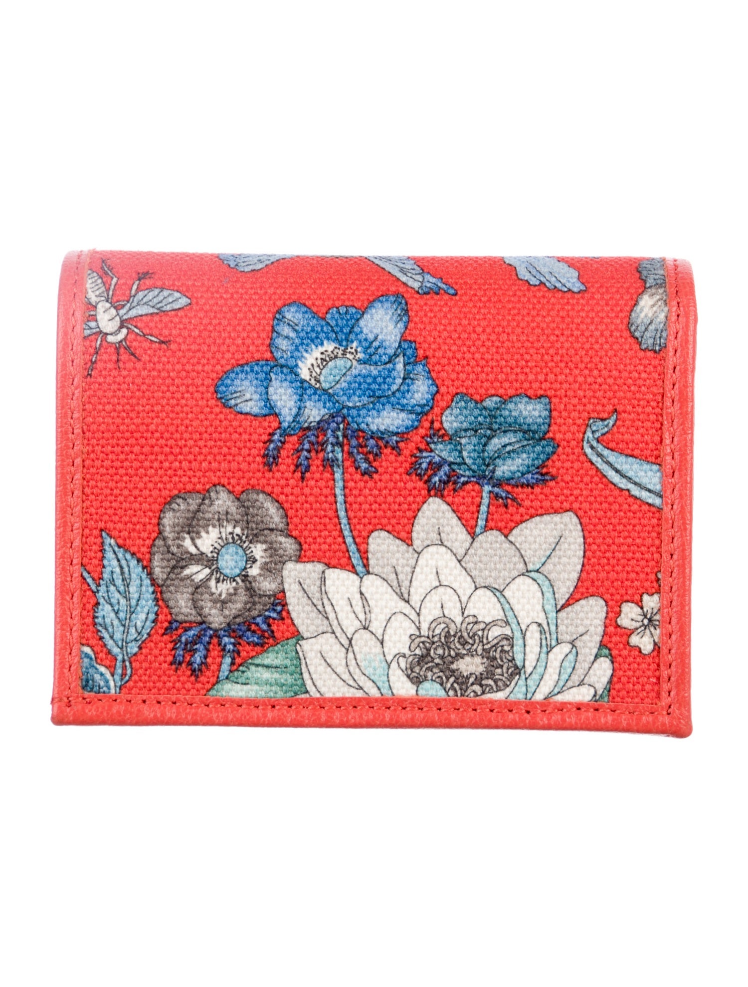 Gucci Flora Print Canvas Compact Wallet