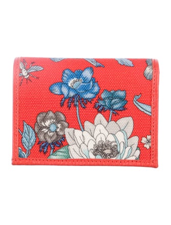 Gucci Flora Print Canvas Compact Wallet