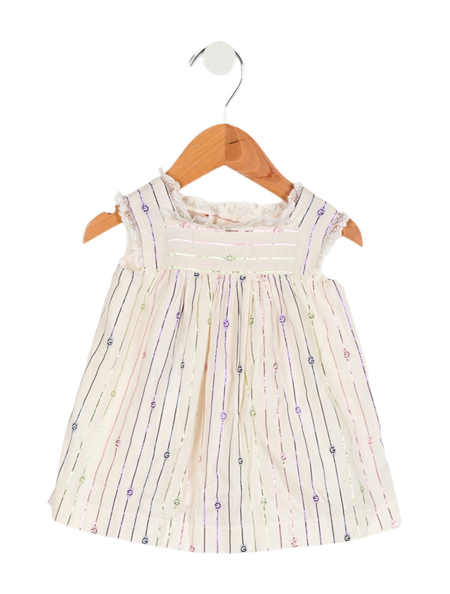 Gucci Infant Girls' Lace Trim Sleeveless Dress