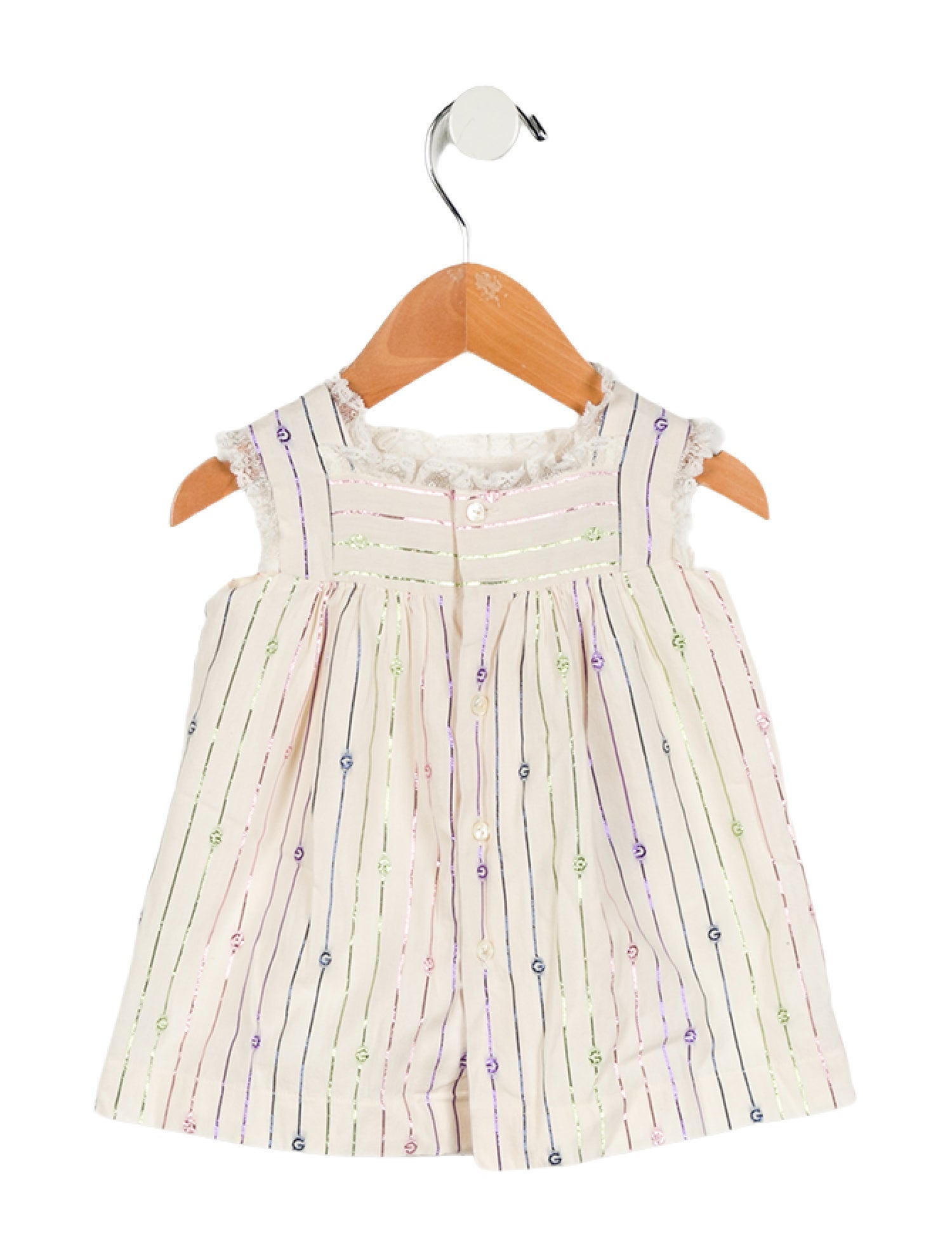 Gucci Infant Girls' Lace Trim Sleeveless Dress