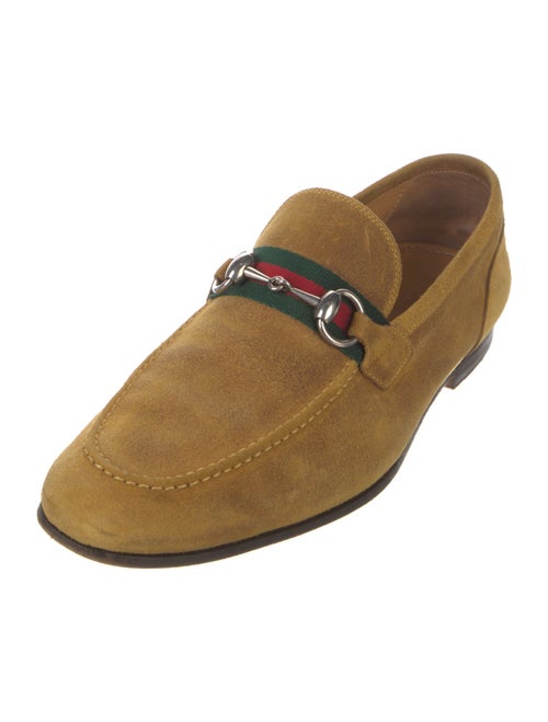 Gucci Web Accent Suede Dress Loafers