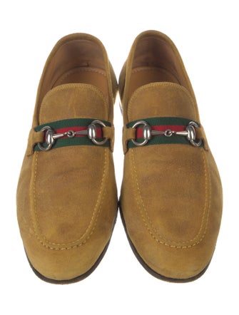 Gucci Web Accent Suede Dress Loafers