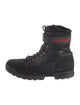Gucci Web Accent Leather Hiking Boots
