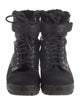 Gucci Web Accent Leather Hiking Boots