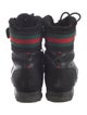 Gucci Web Accent Leather Hiking Boots