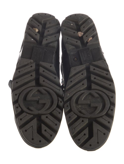 Gucci Web Accent Leather Hiking Boots