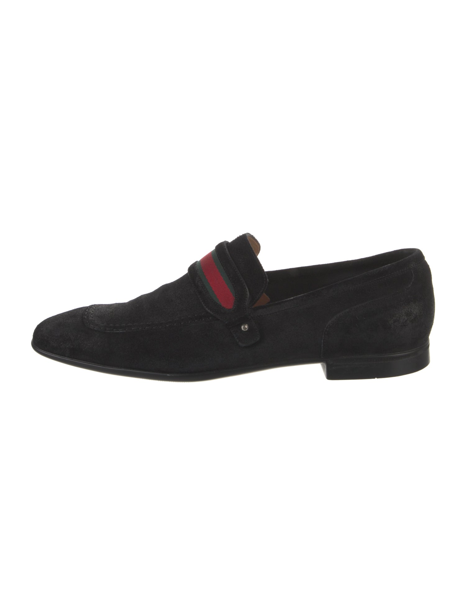 Gucci Web Accent Suede Dress Loafers