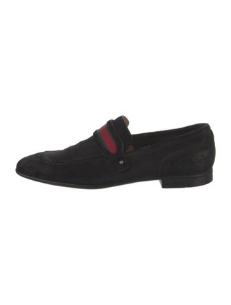 Gucci Web Accent Suede Dress Loafers