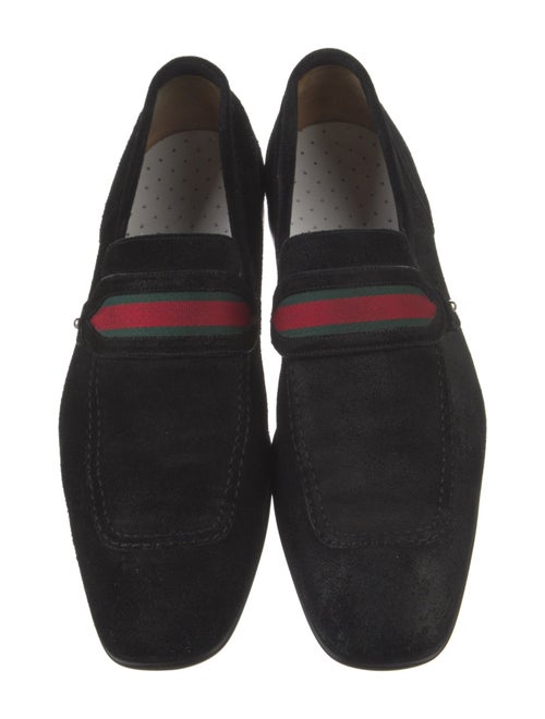 Gucci Web Accent Suede Dress Loafers