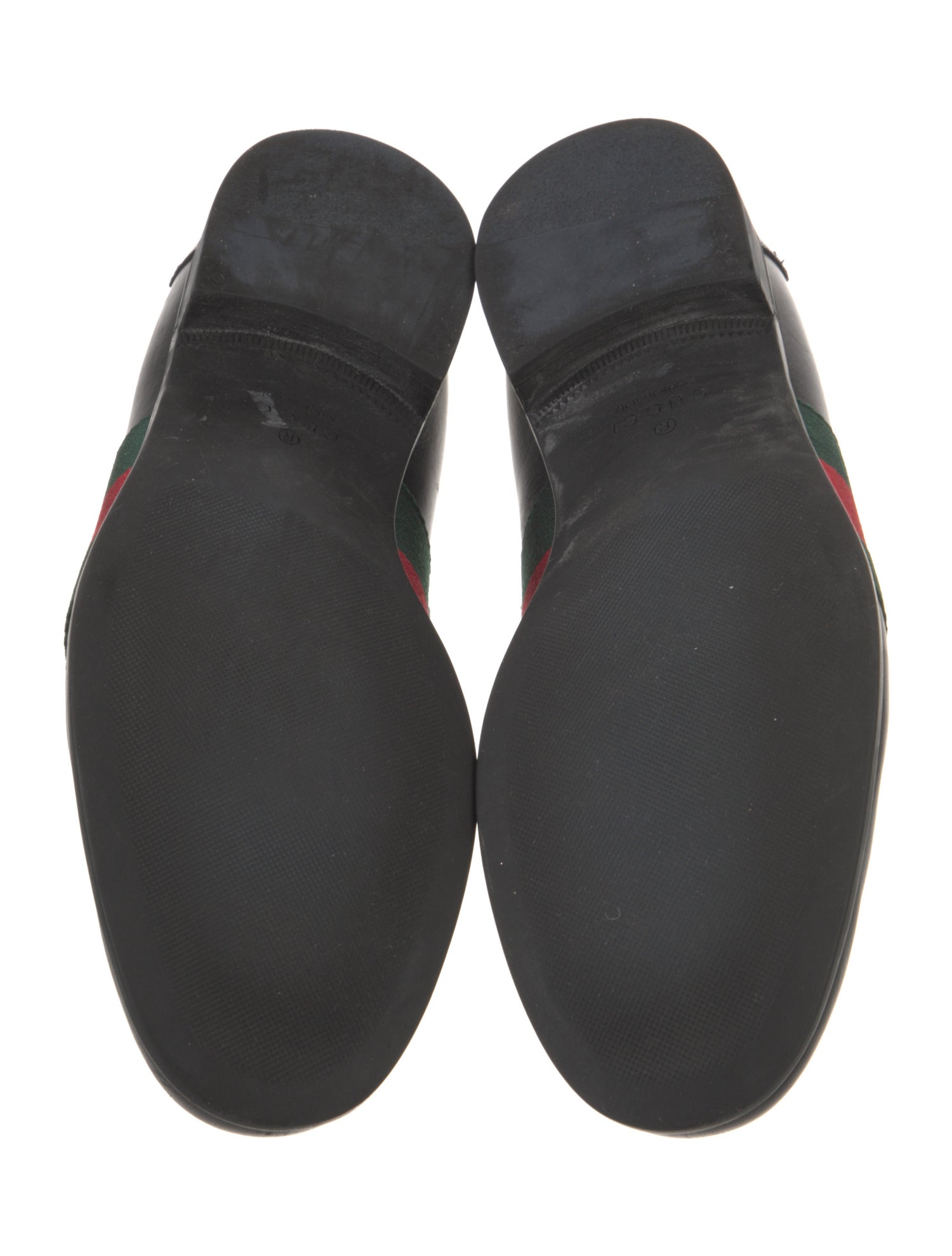 Gucci Web Accent Leather Dress Loafers