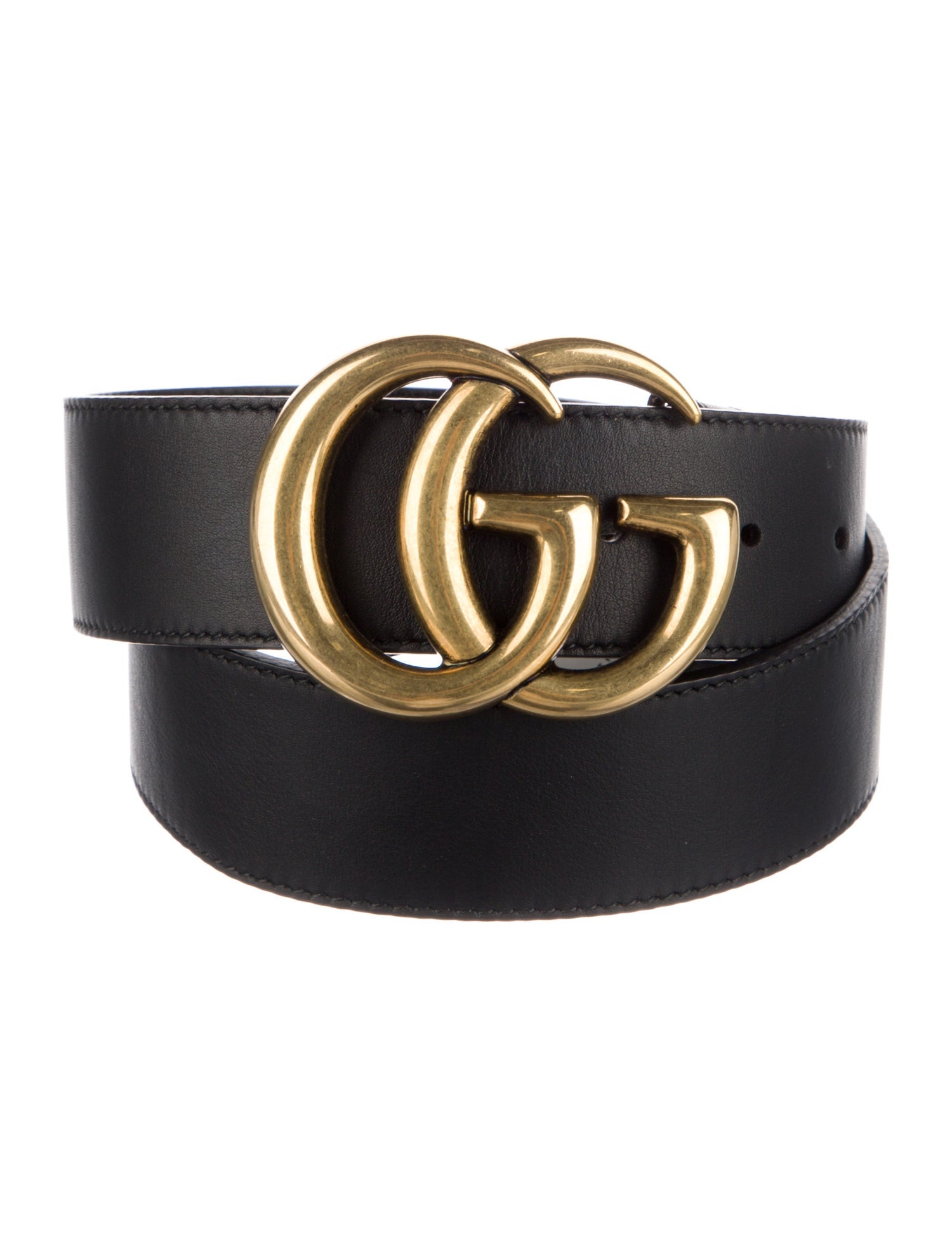 Gucci Double G Logo Leather Belt