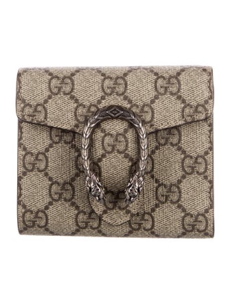 Gucci Dionysus Card Case GG Supreme Compact Wallet