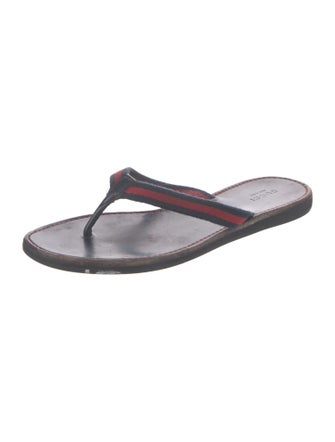 Gucci Sylvie Web Accent Flip Flops