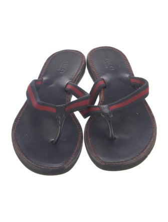 Gucci Sylvie Web Accent Flip Flops