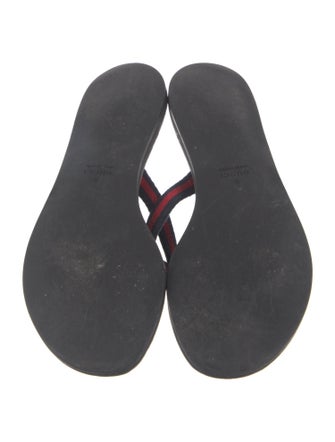 Gucci Sylvie Web Accent Flip Flops