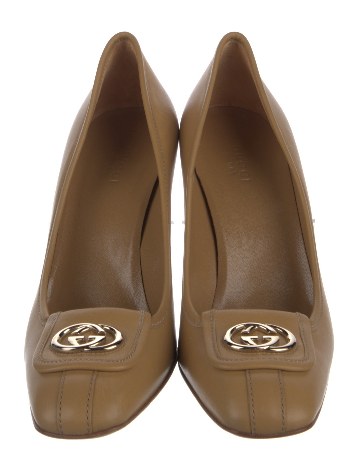 Gucci Interlocking G Logo Leather Pumps