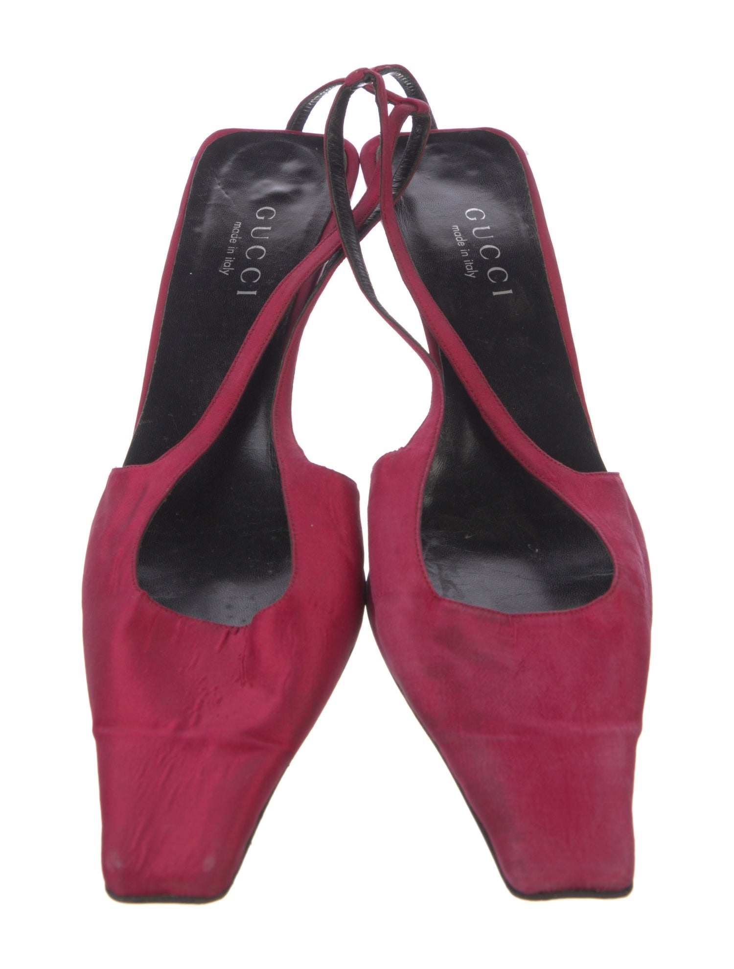 Gucci Leather Crystal Embellishments Slingback Pumps