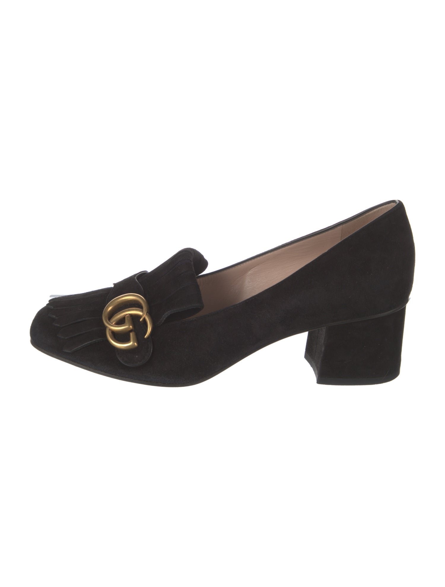 Gucci Double G Logo Suede Pumps