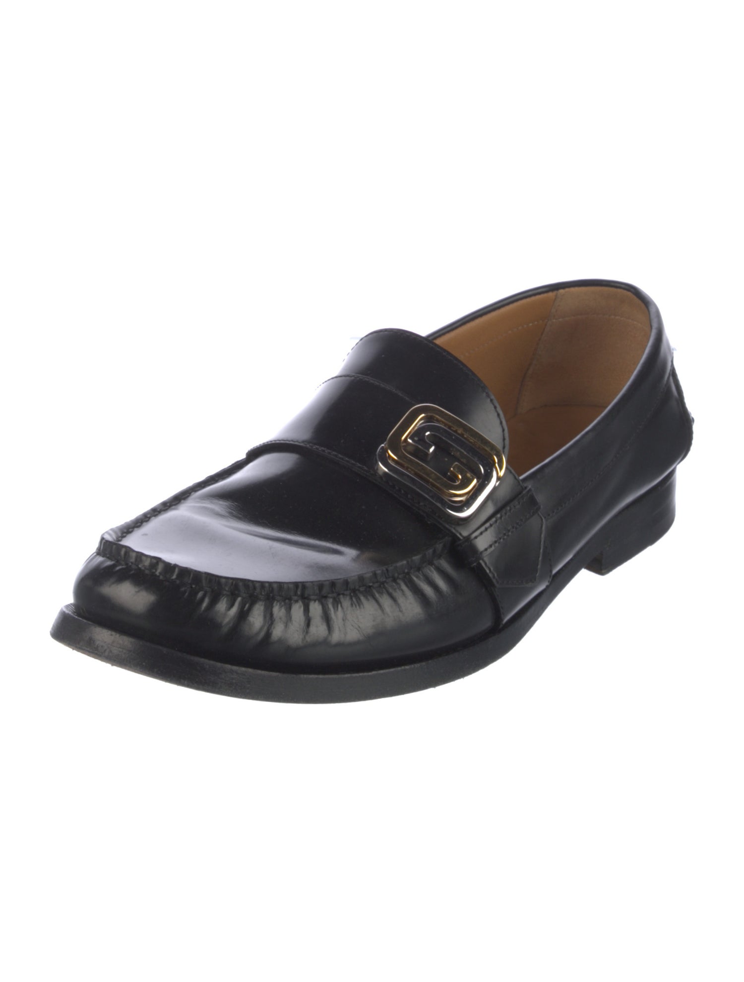 Gucci Interlocking G Logo Leather Dress Loafers