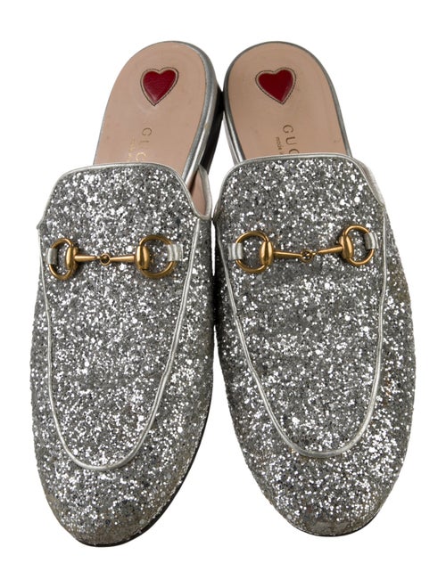 Gucci Horsebit Accent Glitter Mules